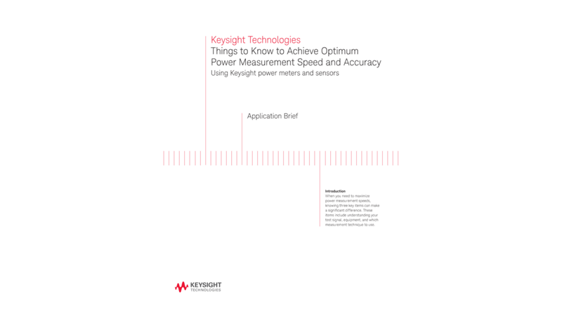 How to Achieve Optimum Power Measurement Speed and Accuracy